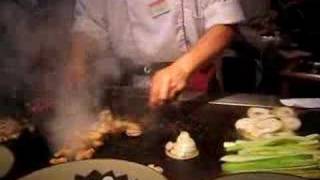 At restaurant Benihana