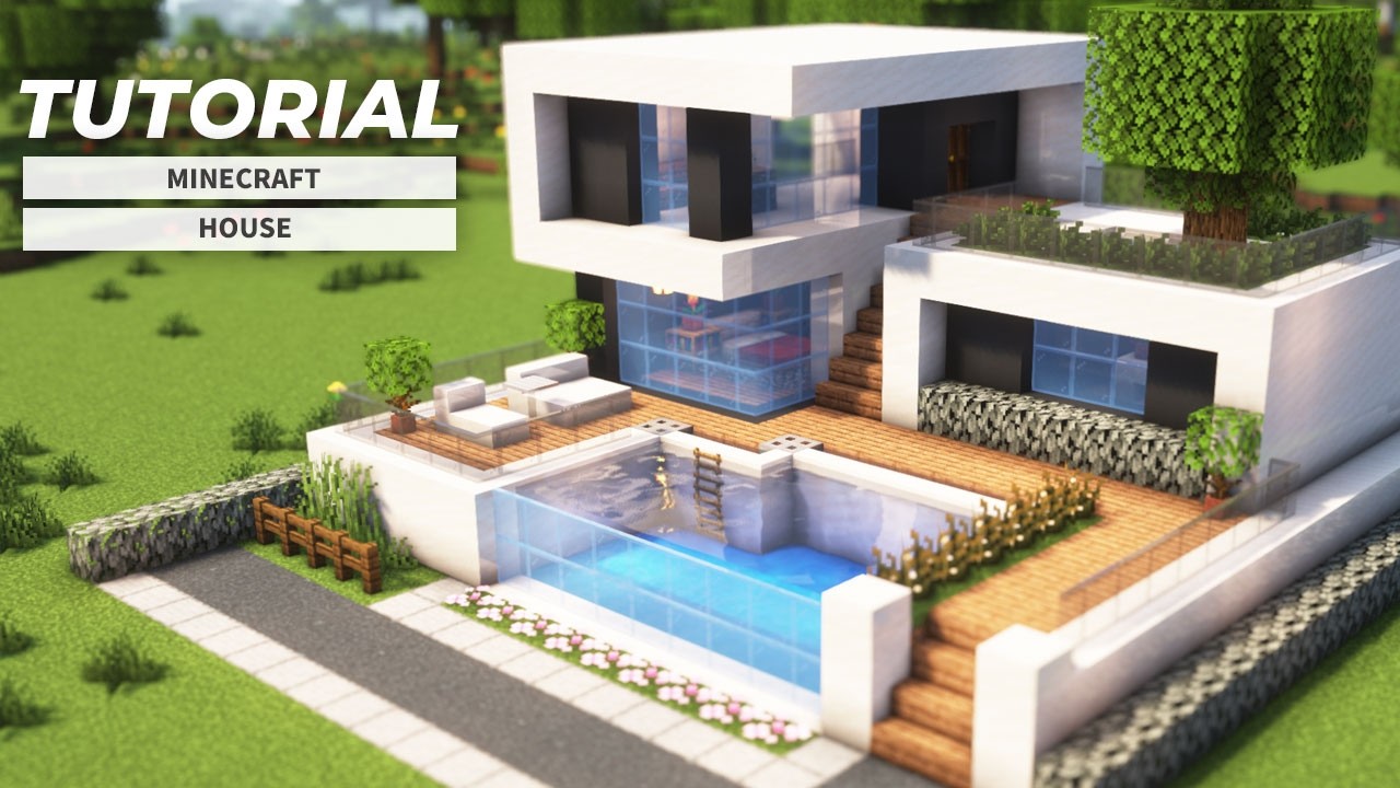 【マイクラ建築】簡単！モダンな家の作り方 | Easy Modern House