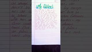 Simple english eassy on my sister/Writing english paragraph on my sister/  eassy on my sister