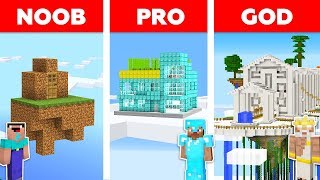Minecraft NOOB vs PRO vs GOD : SKY SECRET BASE CHALLENGE in minecraft / Animation