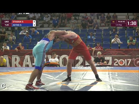 1/4 FS - 85 kg: O. AGTAS (TUR) df. D. STASIUK (UKR) by VPO1, 6-1
