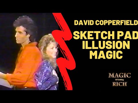 David Copperfield cheek to cheek magic sketch pad illusion