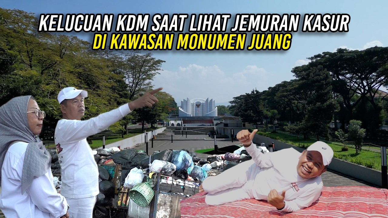 KELUCUAN KDM SAAT LIHAT JEMURAN KASUR DI KAWASAN MONUMEN JUANG