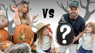Mom vs. Dad Pumpkin Carving Contest! Who wins?!