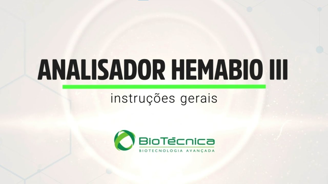 Analisador hemabio III - Instruções de Manutenção