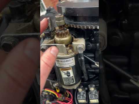 Outboard won’t start starter motor running, flywheel not engaging #outboards #outboardmotor #mariner
