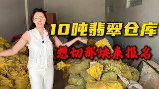 10噸翡翠倉庫，想切那塊來報名！#翡翠 #翡翠原石 #原石 #a货缅甸翡翠 #一手翡翠 #原石翡翠