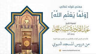 صورة معنى قوله تعالى: [وَلَمَّا يَعْلَمِ اللَّهُ] | فضيلة الشيخ عبدالقادر شيبة الحمد رحمه الله134