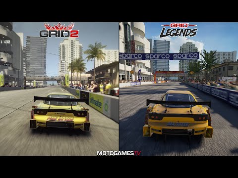 GRID 2 vs GRID Legends - Mazda RX-7 Panspeed at Miami Comparison