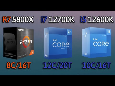 i5 12600K vs i7 12700K vs Ryzen 7 5800X - Benchmarks and test in 8 Games 1080p