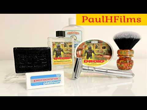 Merkur Futur Chrome | P.A.A. Droid Black CK-6 Formula Shaving Soap