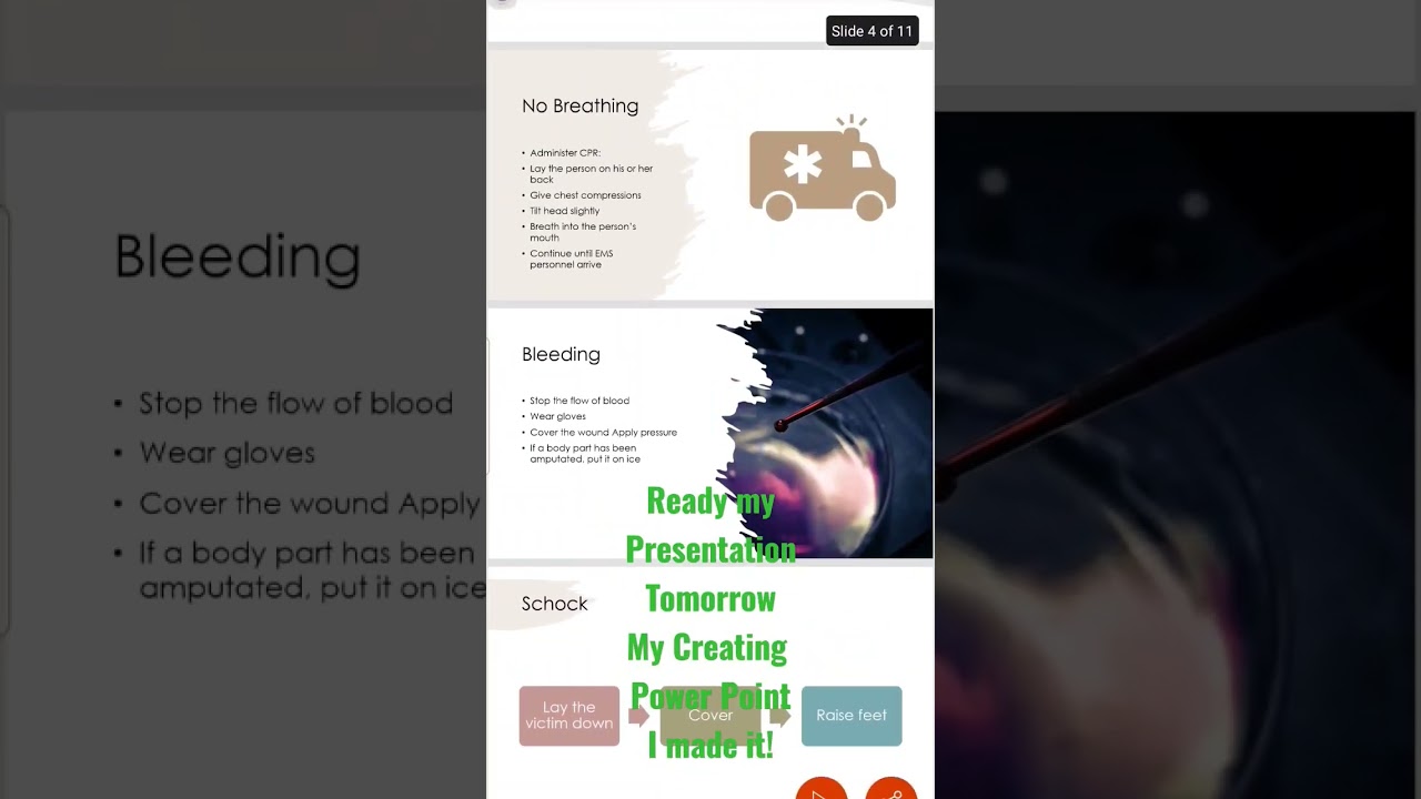 Basic First Aid Medical Emergencies/Power Point My Presentation is Ready,  Creating by me.