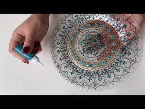 Как расписать тарелку в точечной технике | NESTbase