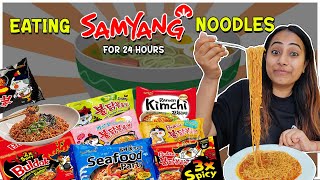 Eating all Flavors of *SAMYANG BULDAK* Noodles for