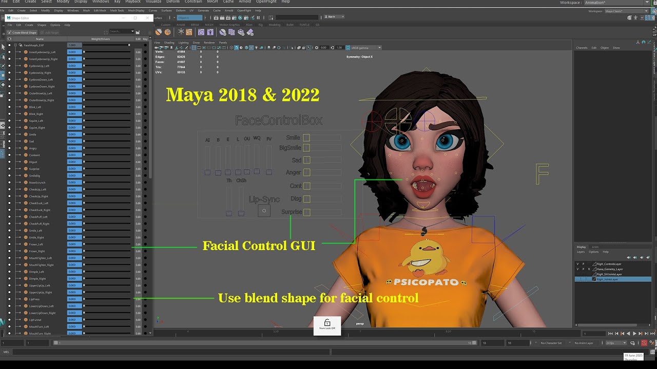 Hana Cartoon Girl Rig 3D Model