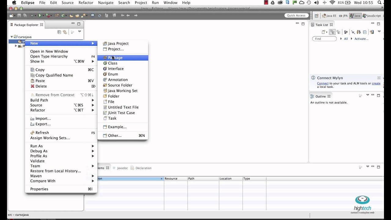 Aula 08 - Criando primeiro Projeto Java no Eclipse
