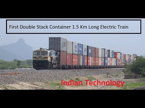 India's First Double Stack Container 1.5KM Long Electric Train on Track| First Time in the World
