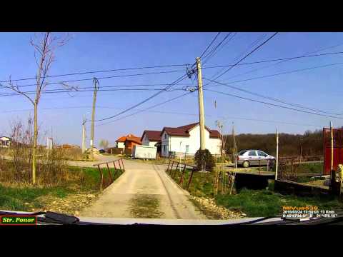Driving through residential area in Dumbrăviţa. Timelapse 2x