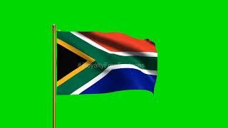 South Africa National Flag | World Countries Flag Series | Green Screen Flag | Royalty Free Footages