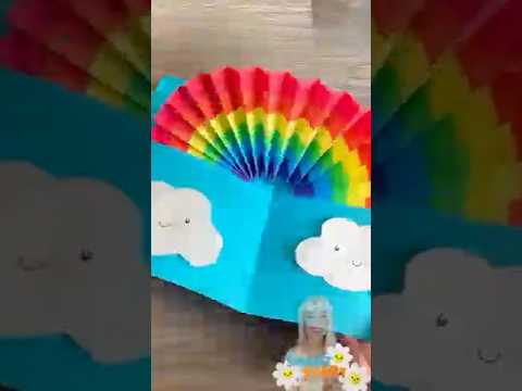 🌈 Easy Rainbow 3D Card Craft for Kids | Fun Pop-Up Art