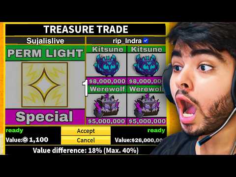 TRADING PERM LIGHT FOR 24 HOURS |  BLOX FRUITS  | ROBLOX