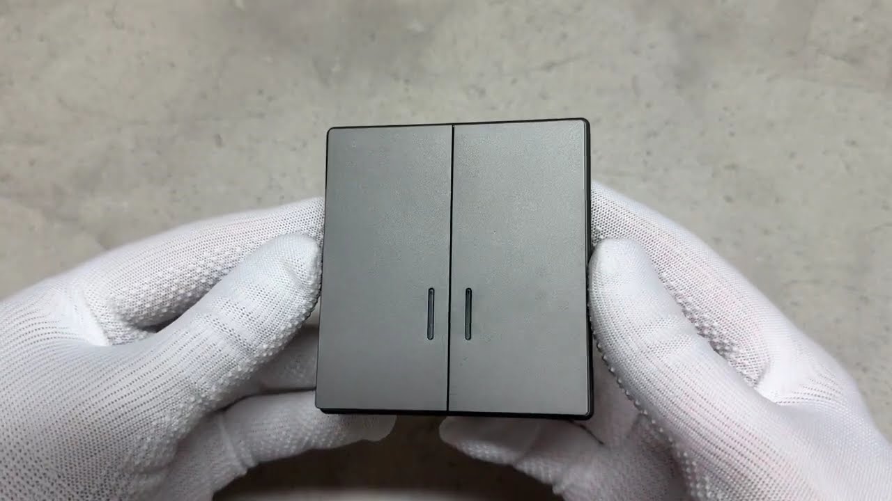 Вимикач двоклавішний з підсвіткою сірий графіт VIDEX NOTA (VF-NT-SW2L-GR)