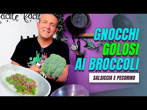 GNOCCHI di BROCCOLI con SALSICCIA e PECORINO - Ricetta Golosa