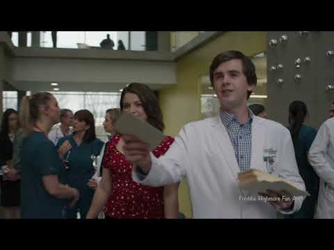 The Good Doctor-S5 ep11-Shaun and Lea handing out unsave the date cards