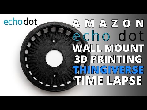 Amazon Echo Dot v2 Wall/Ceiling Mount - Remixed 3d Printed Design from Thingiverse