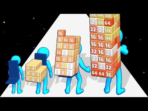 MERGE AND COLLAPSE - Merge & Attack (2048 Cubes 3D) ASMR Math Games! Satisfying Mobile Game