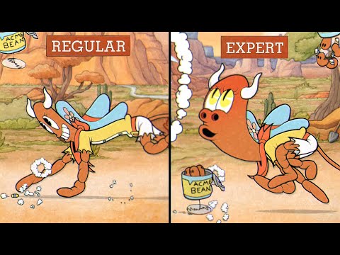 Cuphead DLC - Esther Winchester Regular vs Expert - Difficulty Comparison
