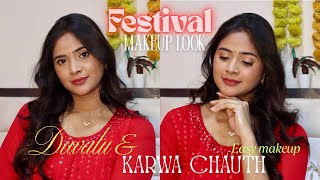 Karwa chauth / diwali makeup look| festival easy makeup look #festival #makeuplook #karwachauth 