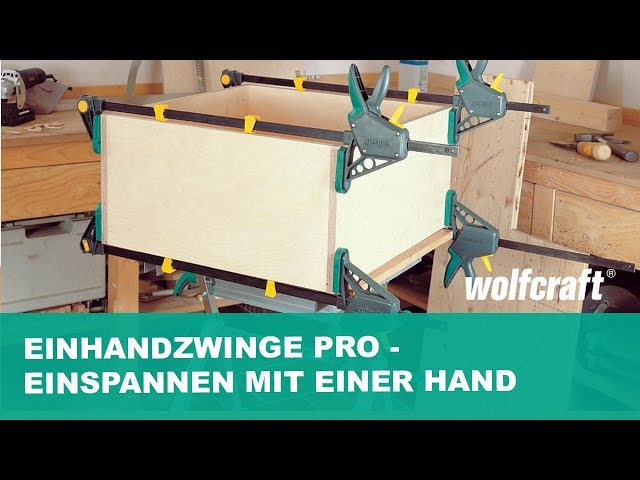 Video Teaser für Einhandzwinge PRO: Schnell & sicher einspannen mit einer Hand | wolfcraft