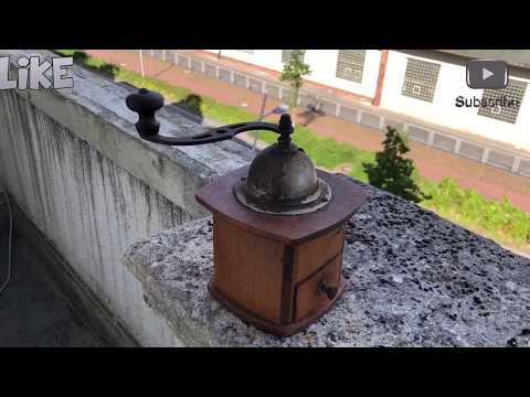 Rusty old coffee grinder . perfect restoration