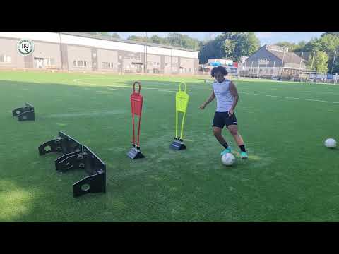 Passfolgen mit 2 Hütchen in Reihe - Passtraining mit der T-PRO Prallwand