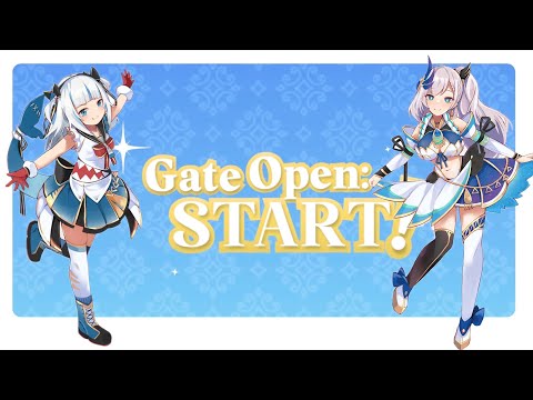 Gawr Gura and Pavolia Reine sing Gate Open: START!