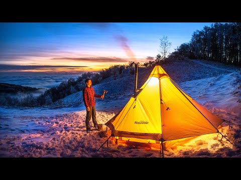 O NOAPTE ÎNTR-UN CORT CU SOBĂ, GLAMPING IARNA