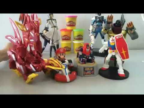 FUNNY TOYS Robot Vs Fire Dragon Play doh Superhero Kids Toys