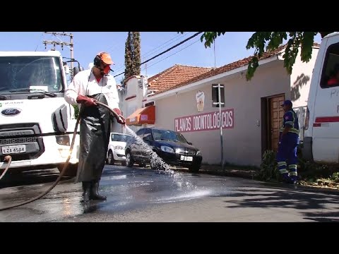 Ruas de Rio Claro recebem higienização contra o coronavírus