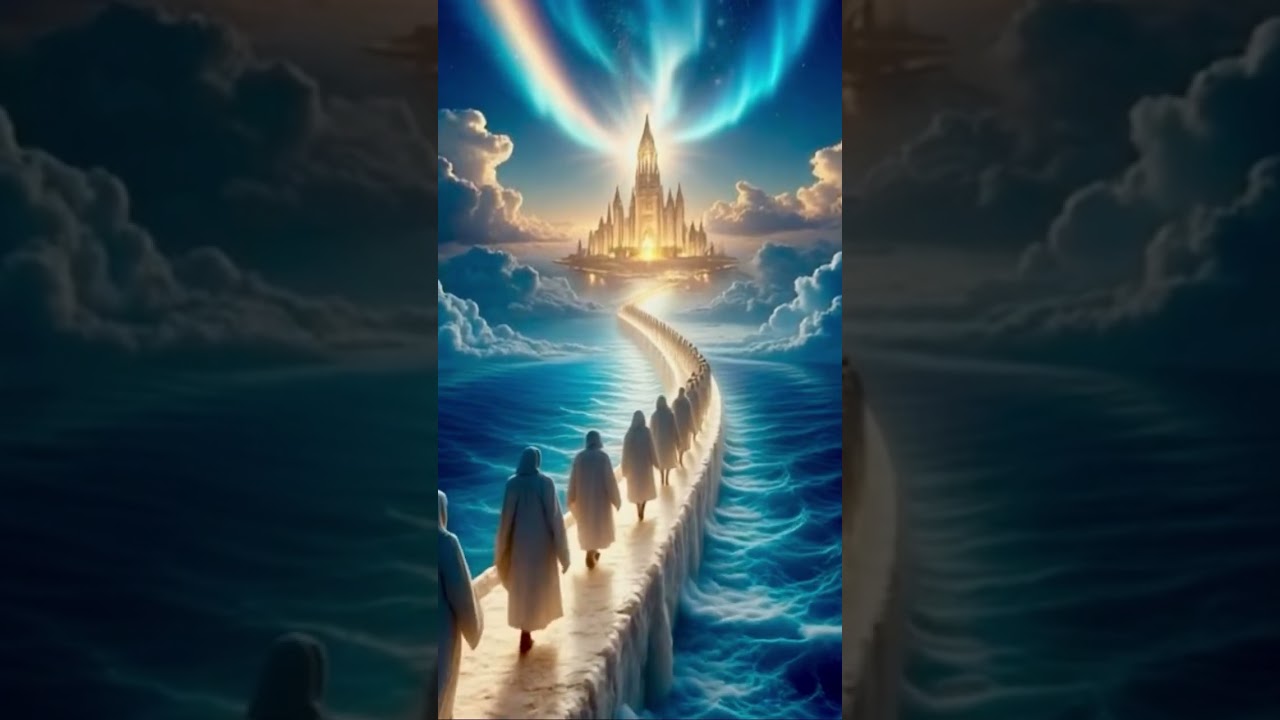 Path to Heaven ✨☁️ | Walking the Bridge of Light to Eternal Glory#heaven #jesus #trending #animation