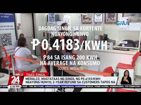 Meralco, magtataas ng singil ng P0.4183/kWh ngayong Hunyo; 2-year refund sa customers… | 24 Oras