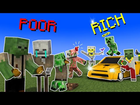 iCraft - Monster School : Poor VS Rich Touching Story - Minecraft Animation