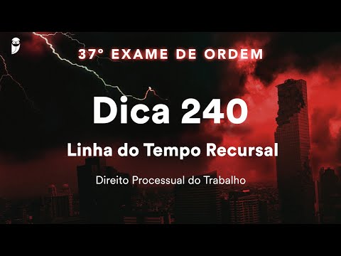 Priscila Ferreira - Direito Processual do Trabalho - Dica 240 - Linha do Tempo Recursal