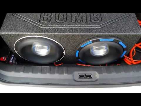 Two twelve  Gothic Power Acoustik on 3300 watt Hifonics amp