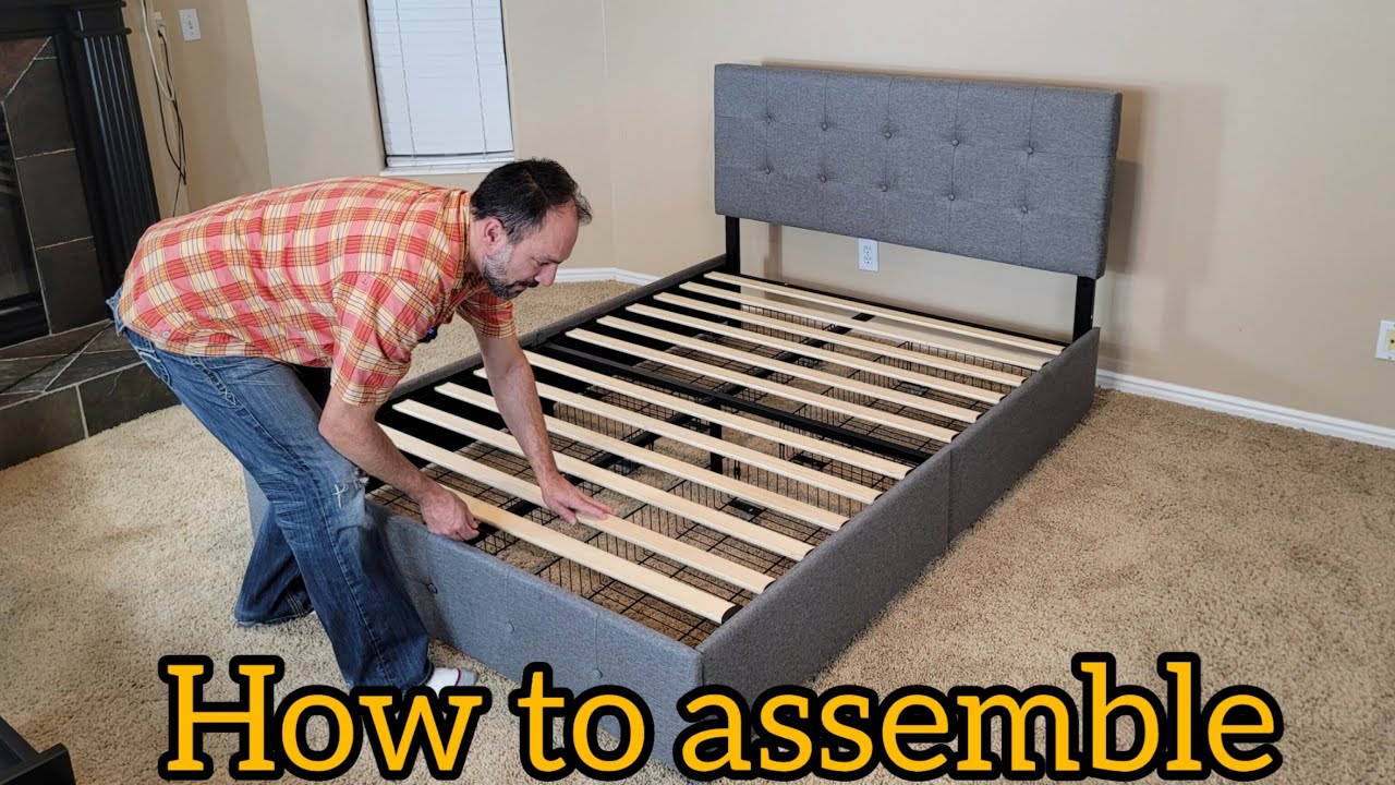 Demo on How To Assemble Allewie Bed Frame with Drawers