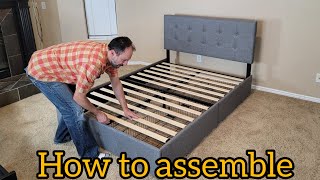 Demo on How To Assemble Allewie Bed Frame with Drawers
