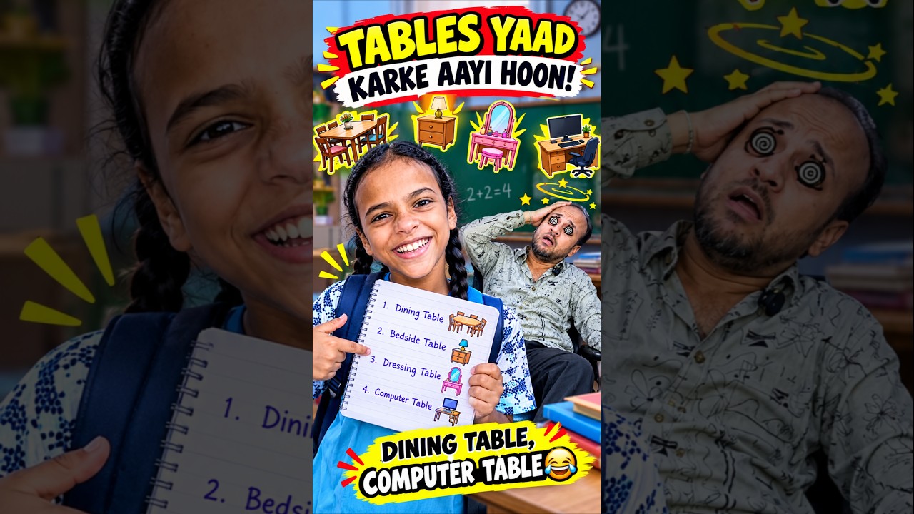 Tables Yaad Karke Aayi Hoon 😂 | Funny Teacher Student Comedy #Shorts #youtubeshorts ##ytshorts #fun
