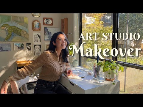 MEIN SONNENRAUM IN EIN KUNSTSTUDIO VERWANDELN 🌟 Ölfarbe mit mir + Studio-Makeover ☁️ verträumter
