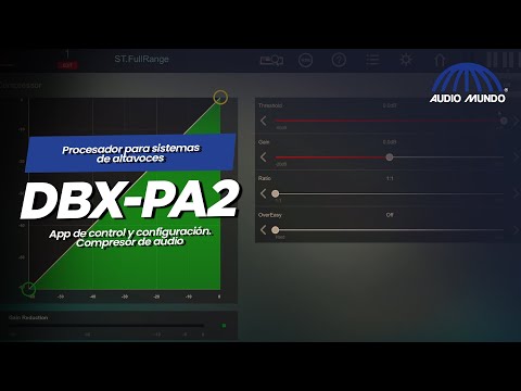 Procesador para sistemas de altavoces marca dbx modelo PA2; app de control. Compresor de audio PT 4