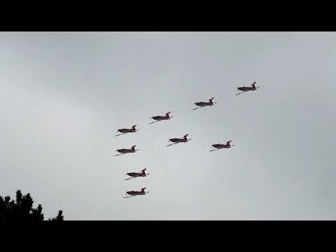Swiss Air Force PC 7 Team über der Stadt St.Gallen - 2021 Switzerland